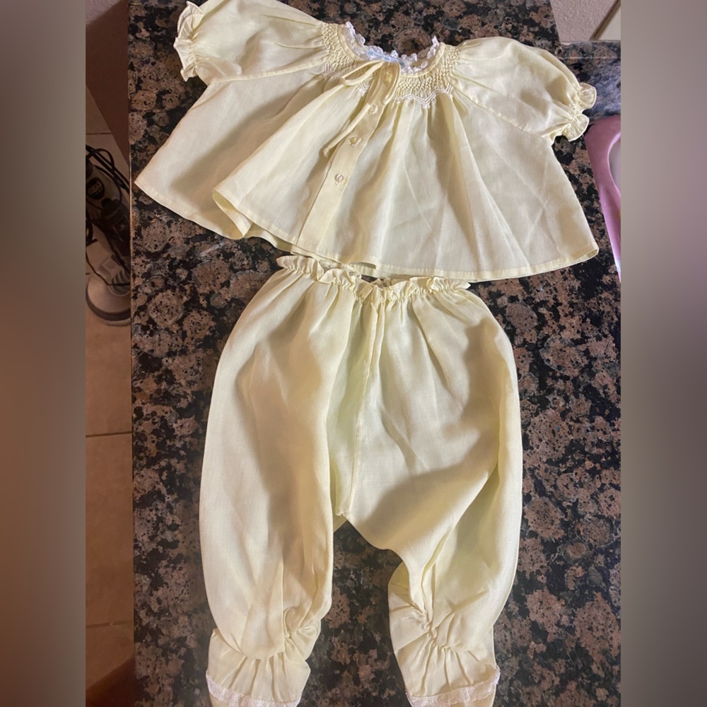 Vintage baby smock set